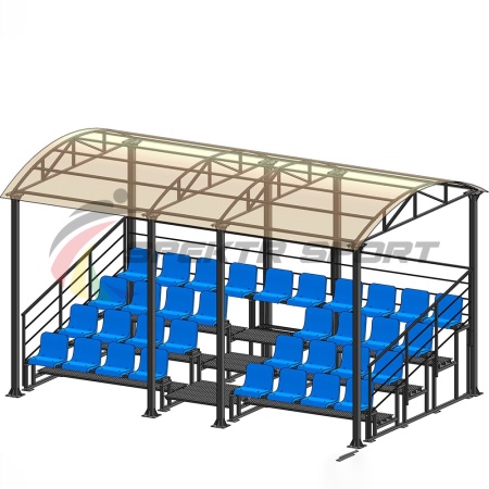 Купить Трибуна для зрителей 4 ряда на 34 места с навесом и перилами в Всеволожске 