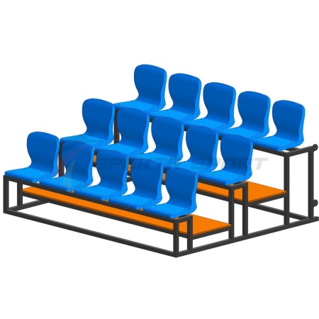 Купить Трибуна мобильная 3 ряда сиденья пластиковые на 15 мест в Всеволожске 